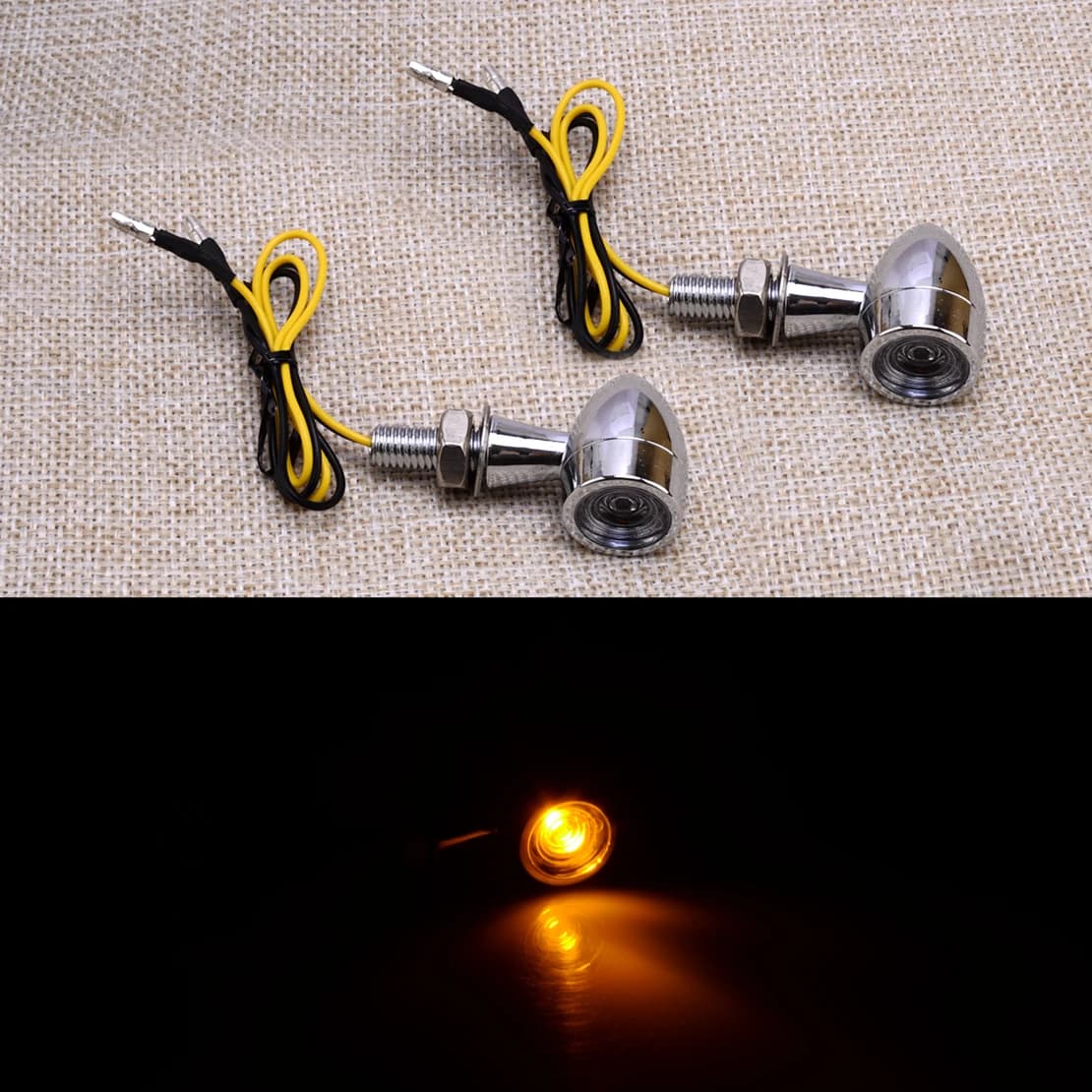 2 pezzi moto Dirt Bike Street Bike Dual Sport ambra Mini Bullet LED indicatore di direzione indicatore lampada freno universale