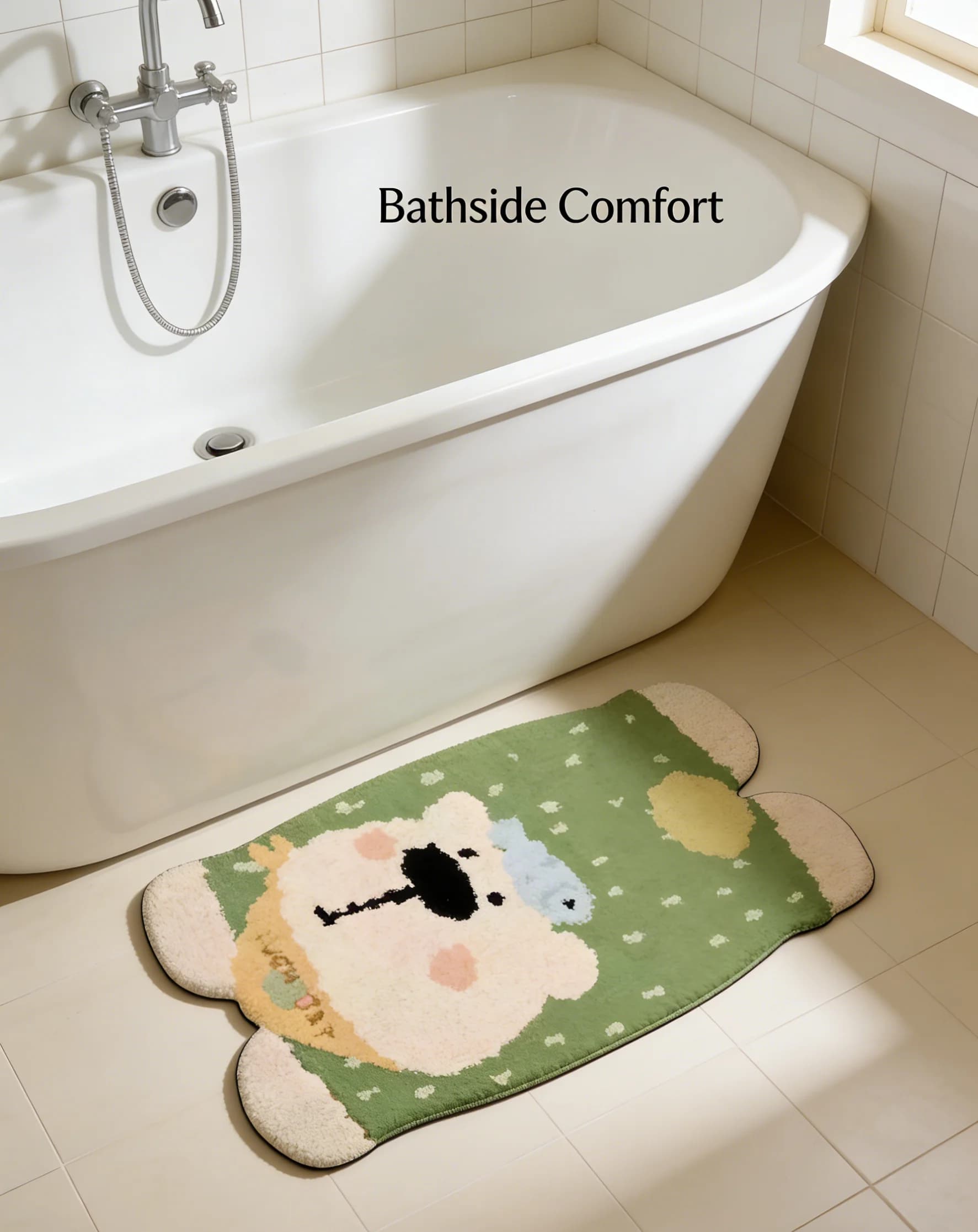 Adorabile tappeto con disegno di cucciolo, morbido e delicato sulla pelle, tappetino assorbente per il bagno, decorazione per la casa