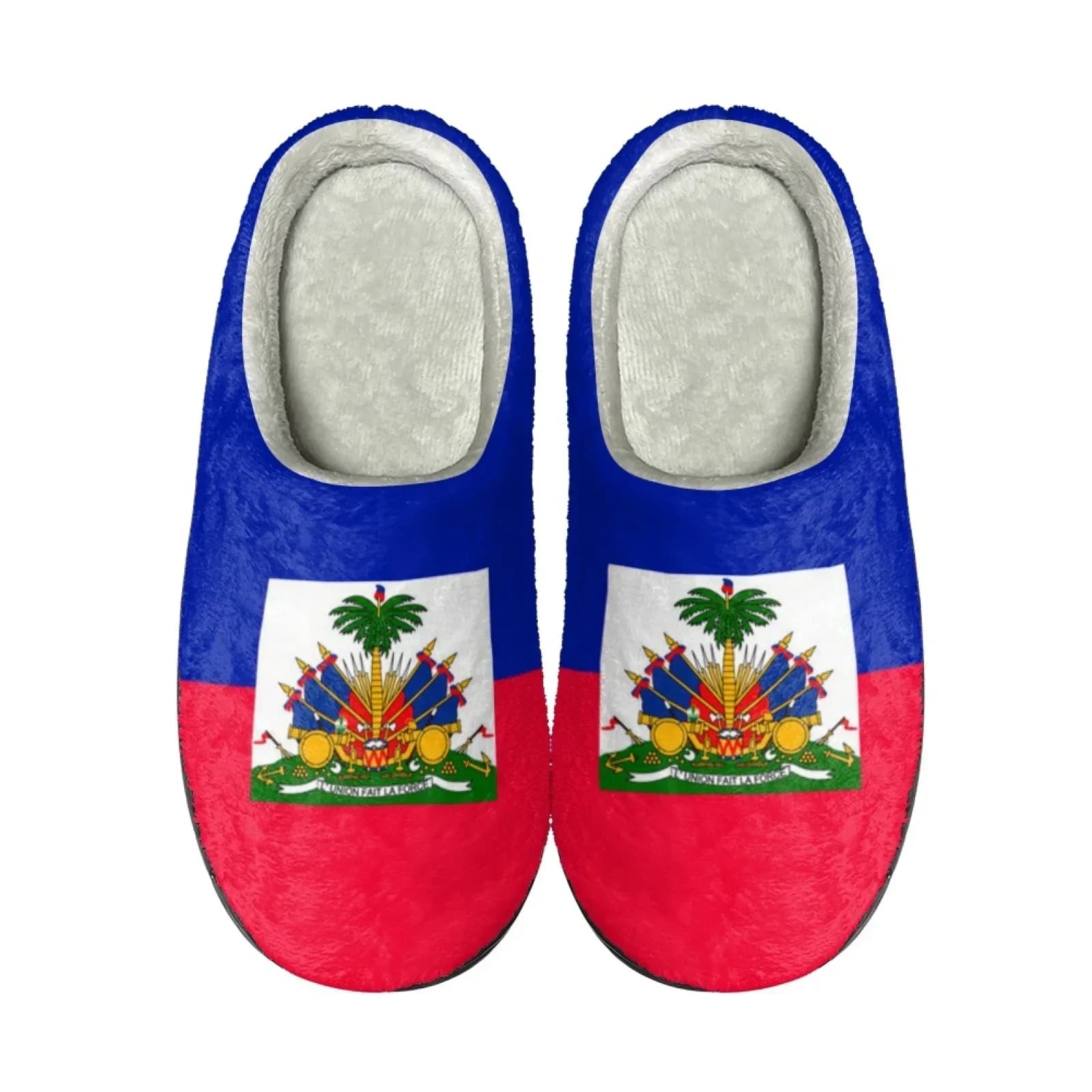 Halti Flag Print Half Shoes For Women Men Mules Indoor Slippers Warm Home Cotton Slipper Winter House Flannel Slides for Bedroom