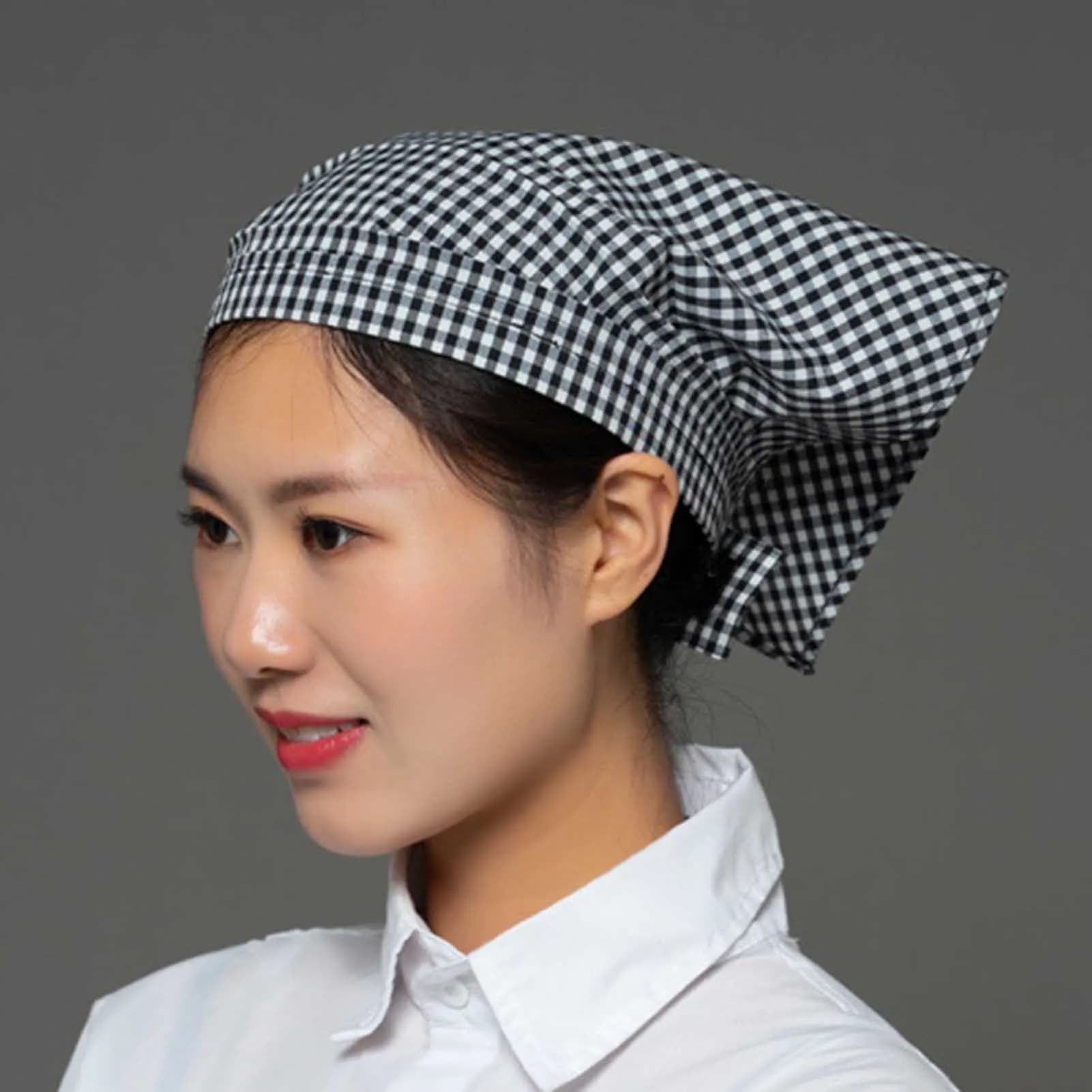 Cotton Head Kerchief Triangle Bandana for Restaurant Staff Chef Hat Hygiene Work Cap Kitchen Hairwrap Soft Breathable