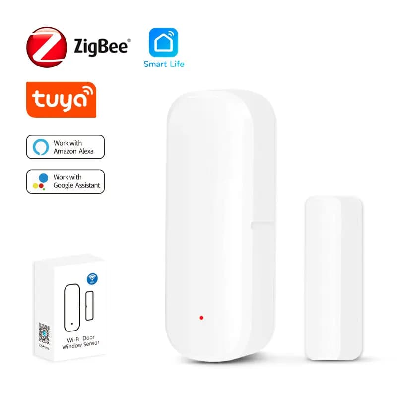 Sensore Zigbee per Porte e Finestre, Rilevatore Wireless di Apertura/Chiusura, Monitoraggio Remoto via App, Sistema di Protezione per la Sicurezza Domestica