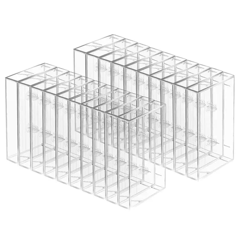 ABHI-Audio Cassette Tape Storage Cases 50-Pack-Clear Plastic Box-Replacement Box For Audio Cassettes