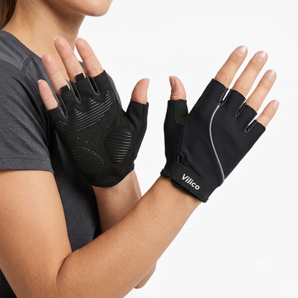 VILICOLightweight Non-Slip Sports Gloves, Unisex, Breathable, for Fitness, Exercise, Running, Cycling, and Outdoor Activities