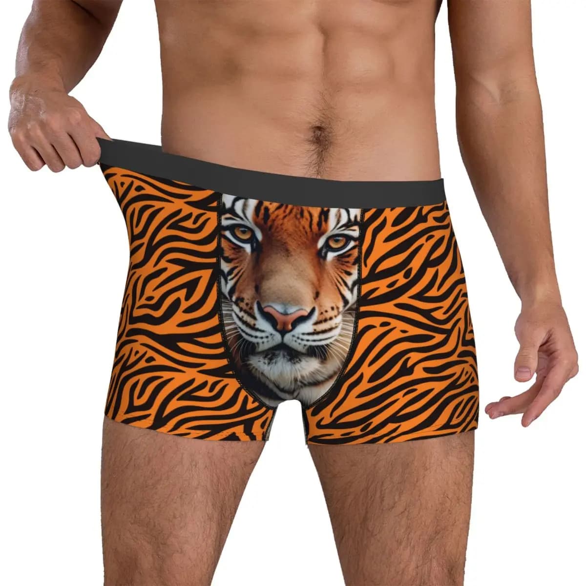 Intimo con faccia di tigre Mutande comode Stampa Boxer per uomo Custodia 3D Boxer taglie forti