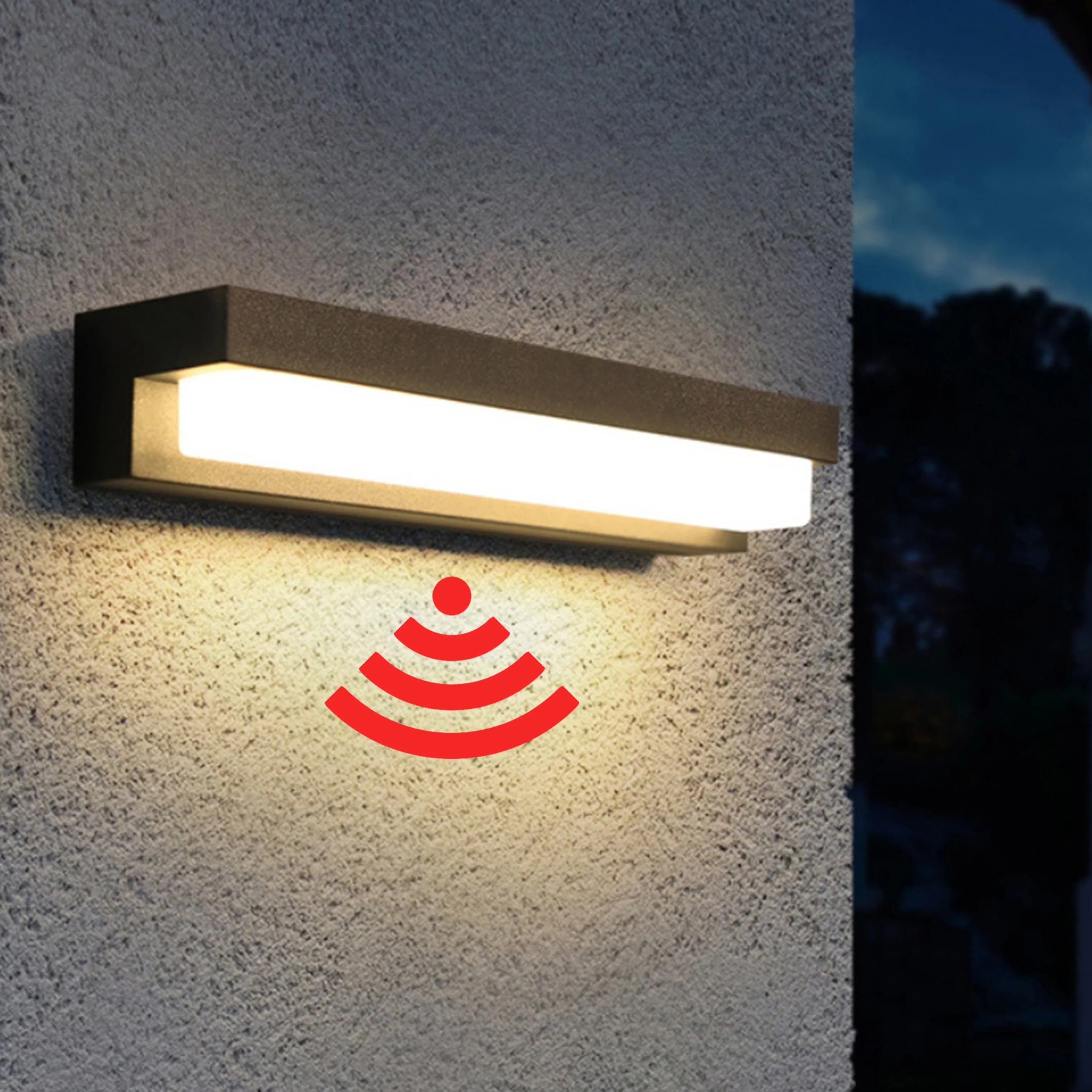 Lampada da parete a LED solare IP65 Lampada da parete per esterni impermeabile con sensore di movimento Decorazione per balcone da giardino Numero porta della villa Illuminazione per interni