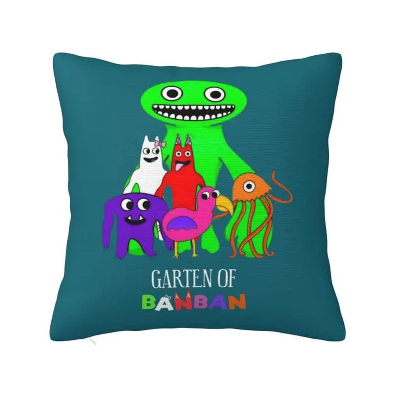 Federa per cuscino personalizzata Rainbow Friends 45x45cm, lussuosa federa per cuscino da auto a tema Gioco Garten of Banban