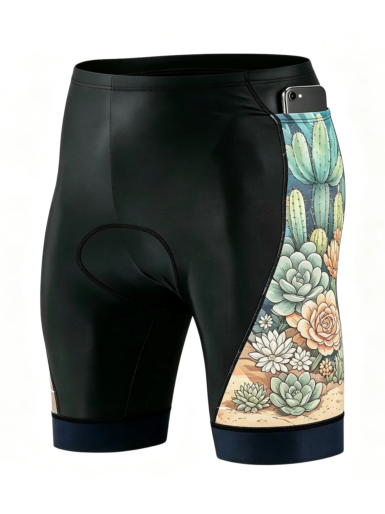 Cycling Shorts with Pocket Design Bike Riding Pants with Storage for Sports Fitness Exercise Running