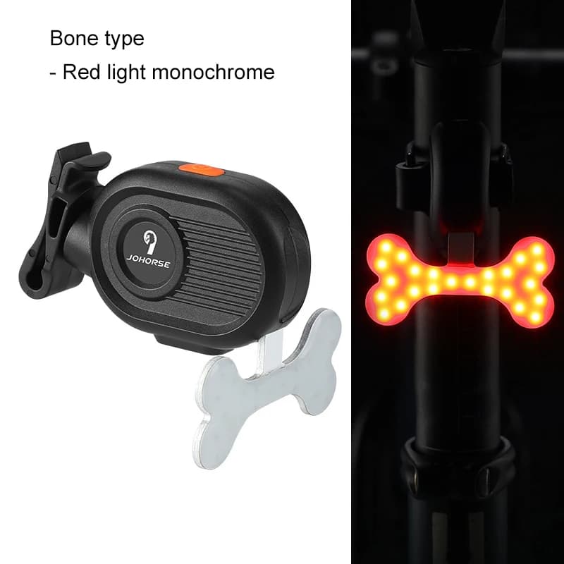 Lampada di sicurezza posteriore ricaricabile per fanale posteriore per bici a LED USB avanzato con design antiurto per percorsi stradali e sentieri