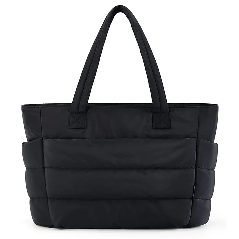 Borsa Tote Imbottita per Donne, Grande Borsa Quadrata in Cotone Trapuntato, Borsa a Spalla Femminile, Shopper Semplice per Uso Quotidiano