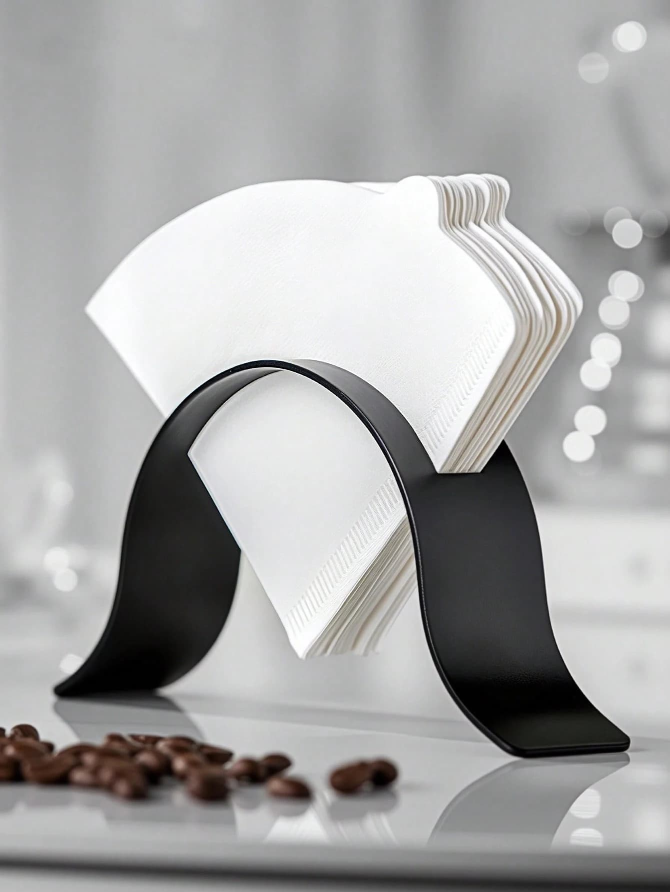 1pc Coffee Filter Paper Storage Rack, Coffee Filter Paper Dtorage Box, Stainless Steel Coffee Filter Paper Rack, Arched Filter P