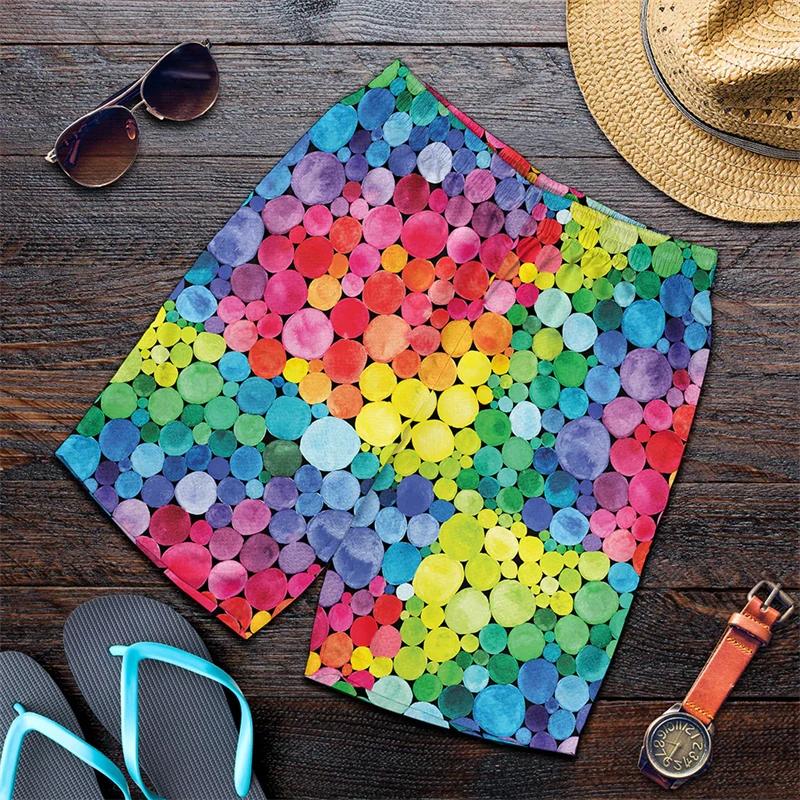 Arcobaleno Harajuku Pantaloni Corti Da Uomo 3D Stampato Hawaii Costume Da Bagno Tronchi 2024 Estate Nuoto Pantaloncini Da Spiaggia Respiro Sport Palestra Pantaloncini di Ghiaccio