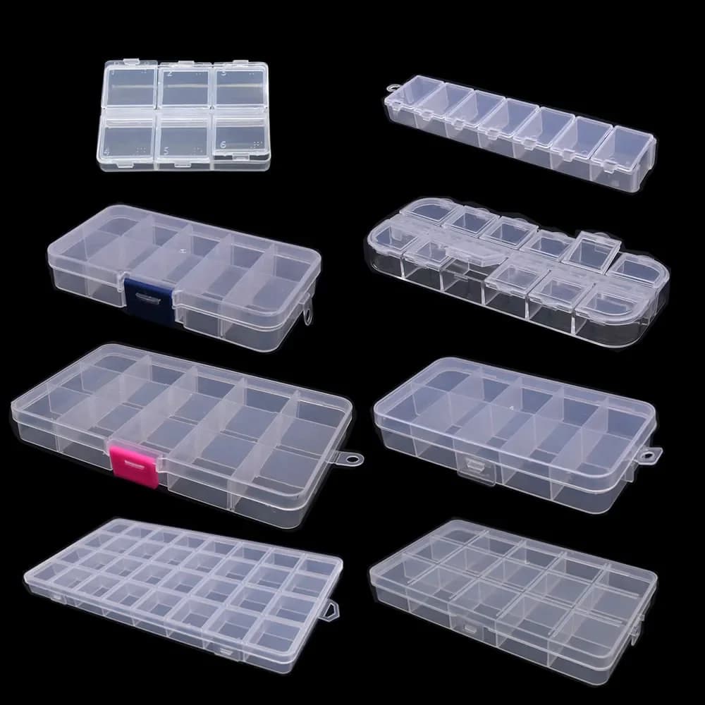 6-32 compartments plastic storage box organizer jewelry box with beads art handicraft diy supplies jewelry for sewing