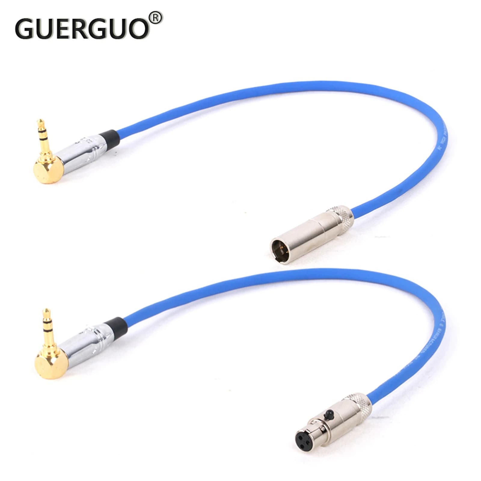 Cavo adattatore da Mini XLR a Jack a 3 Pin ad angolo retto da 3.5mm Audio Stereo da 1/8 "TRS maschio a Mini XLR maschio per cuffie per fotocamera