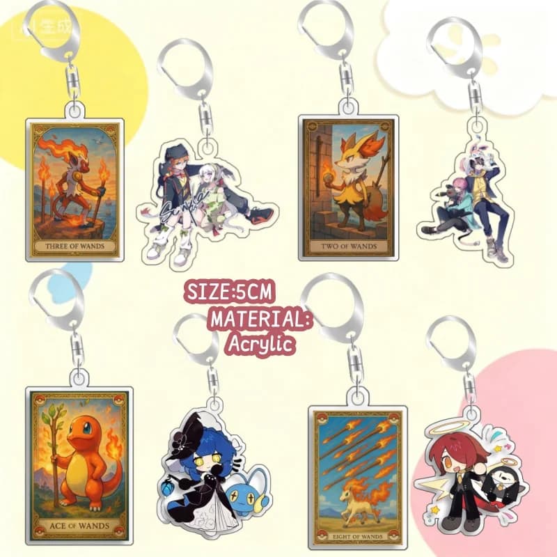 Keychain For Pokemon Infernape Charmander Acrylic Homemade Cartoon Anime Backpack Pendant Decoration Collection Fans Gift 5cm