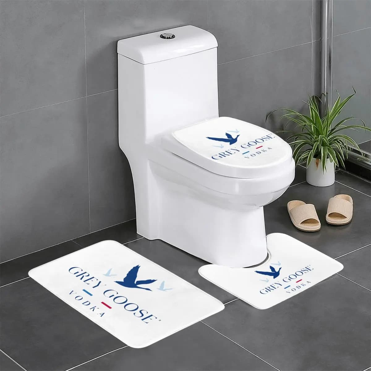 Tappetino da bagno 3 pezzi Grey Goose Vodka Set da bagno Copriwater Decorazioni per la casa Tappeto antiscivolo
