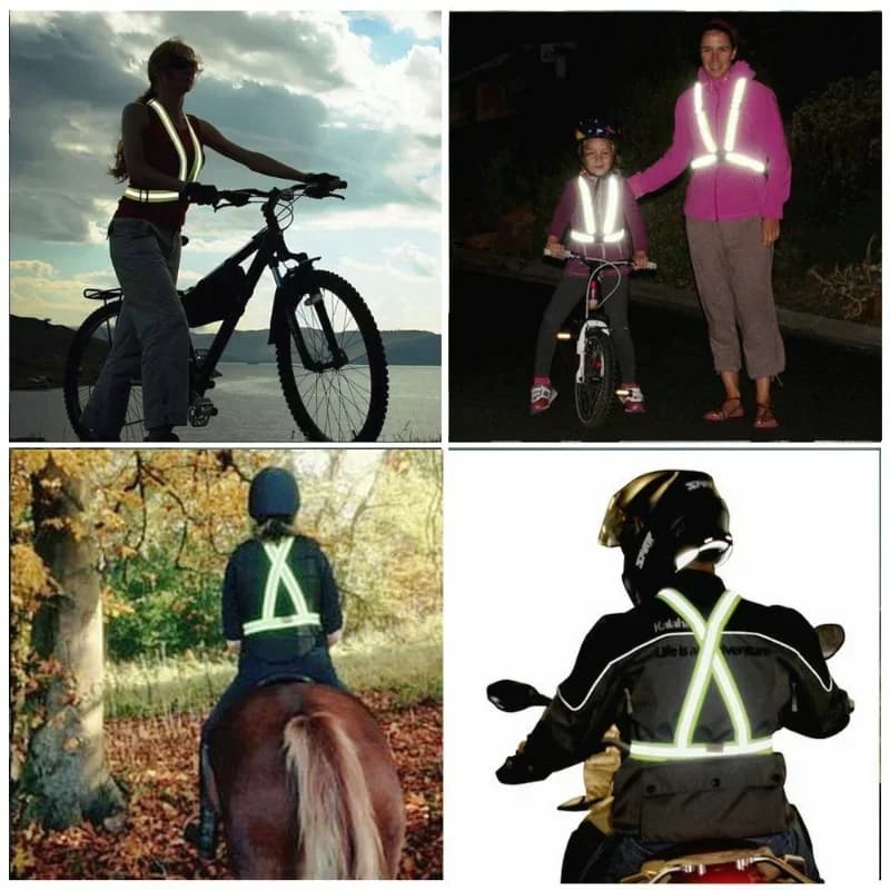 Safety vest with adjustable elastic belt for adults and children, reflective belt for night running vests and riding