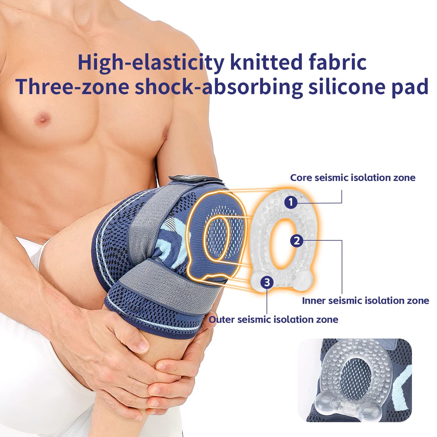 1PC Ginocchiera a compressione in maglia per lo sport, assorbe rapidamente il sudore, mantiene i ginocchia caldi, supporto traspirante per il ginocchio