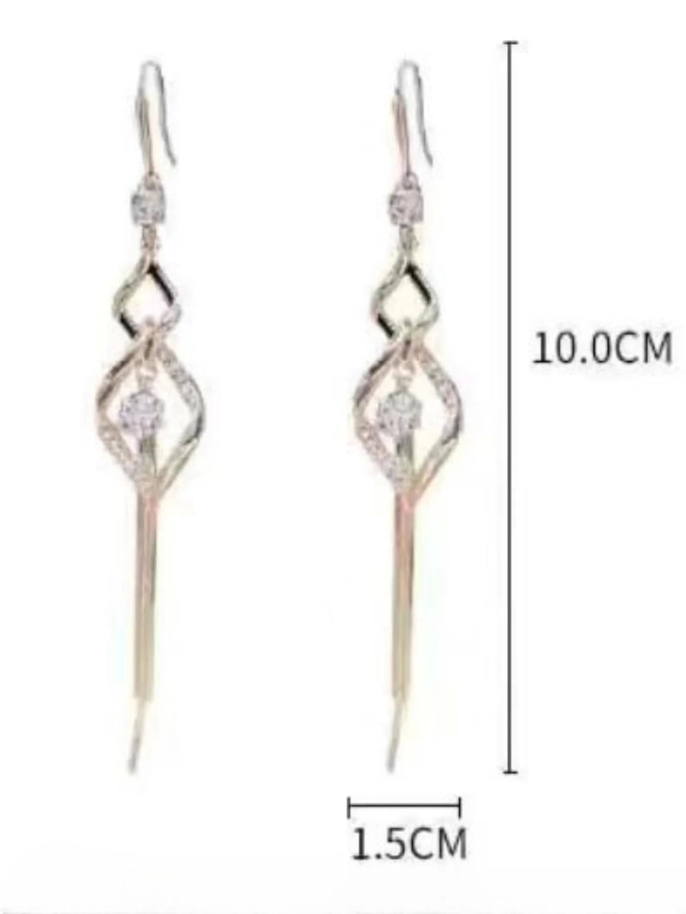 Rhinestone Geometric Drop Earrings For Women