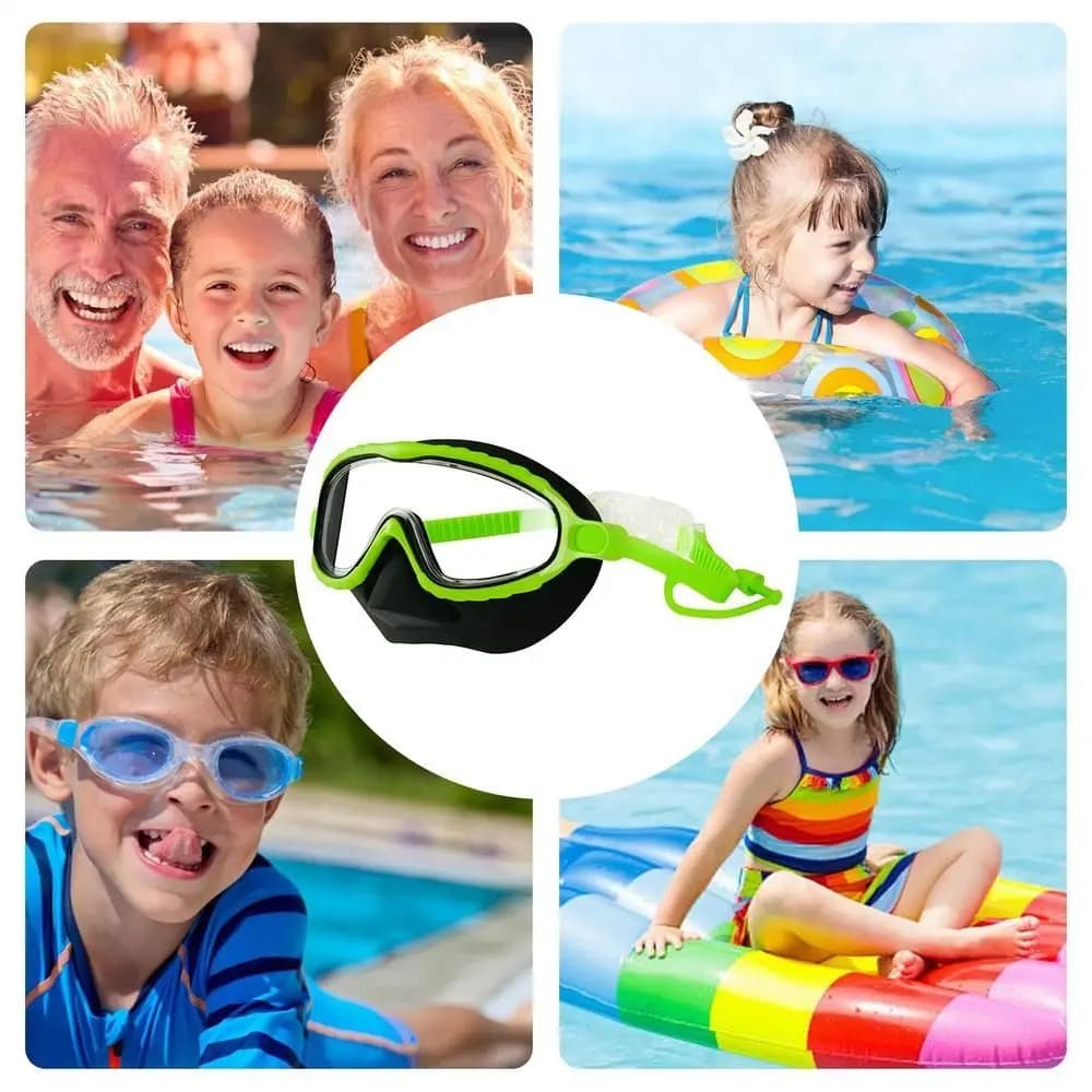 Swimwear with Large Montatura, Waterproof, With Custody, Diving Glasses with Large HD Visual, Aquatic Race Glasses, Water Sports