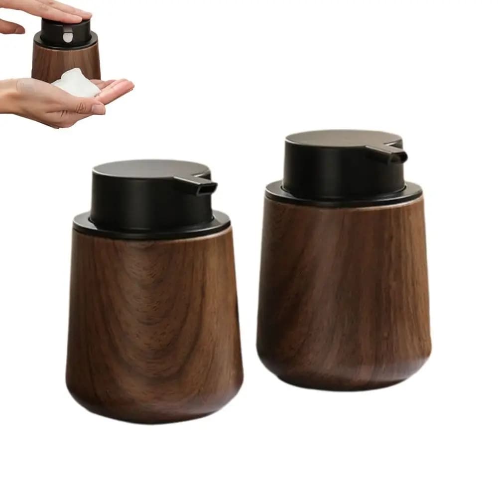 Nuova bottiglia con pompa per venature del legno di noce, dispenser portatile ricaricabile, dispenser di sapone per shampoo, gel doccia