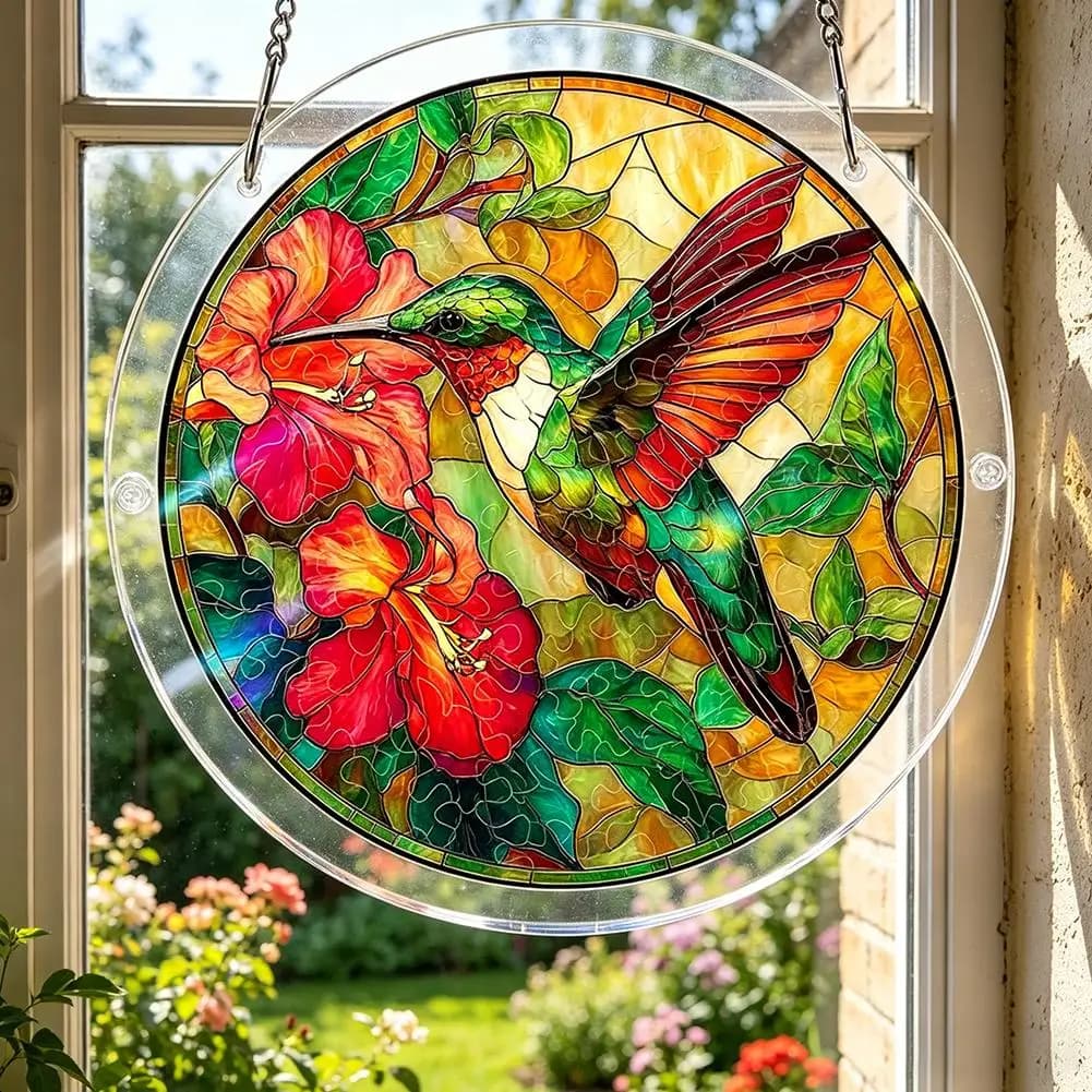 Acrylic Puzzles Toy Double Sided Sun Catcher Acrylic Puzzles DIY Creative Jigsaw Puzzle Pendant for Women Men Mom Birthday Gift