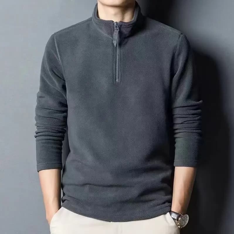Men's Outdoor Warm Fleece Jacket Sweatshirt Thickened Autumn Winter Clothing Anti-bacterial Color Zipper Closure Casual