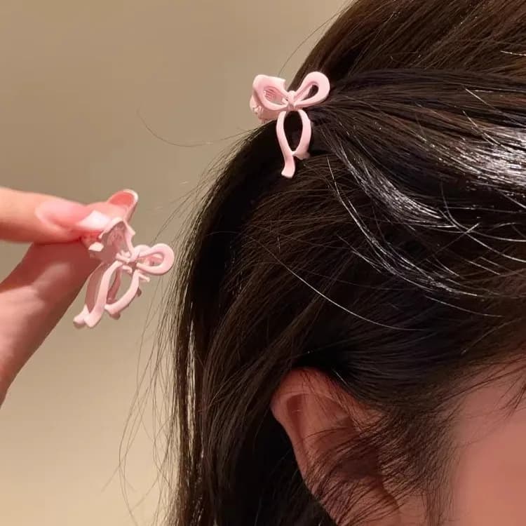 Fermagli per capelli con fiocco da 2 pezzi per adolescenti - Mini fermaglio per capelli con nodo a farfalla con impugnatura regolabile, clip per botto femminile per l'uso quotidiano