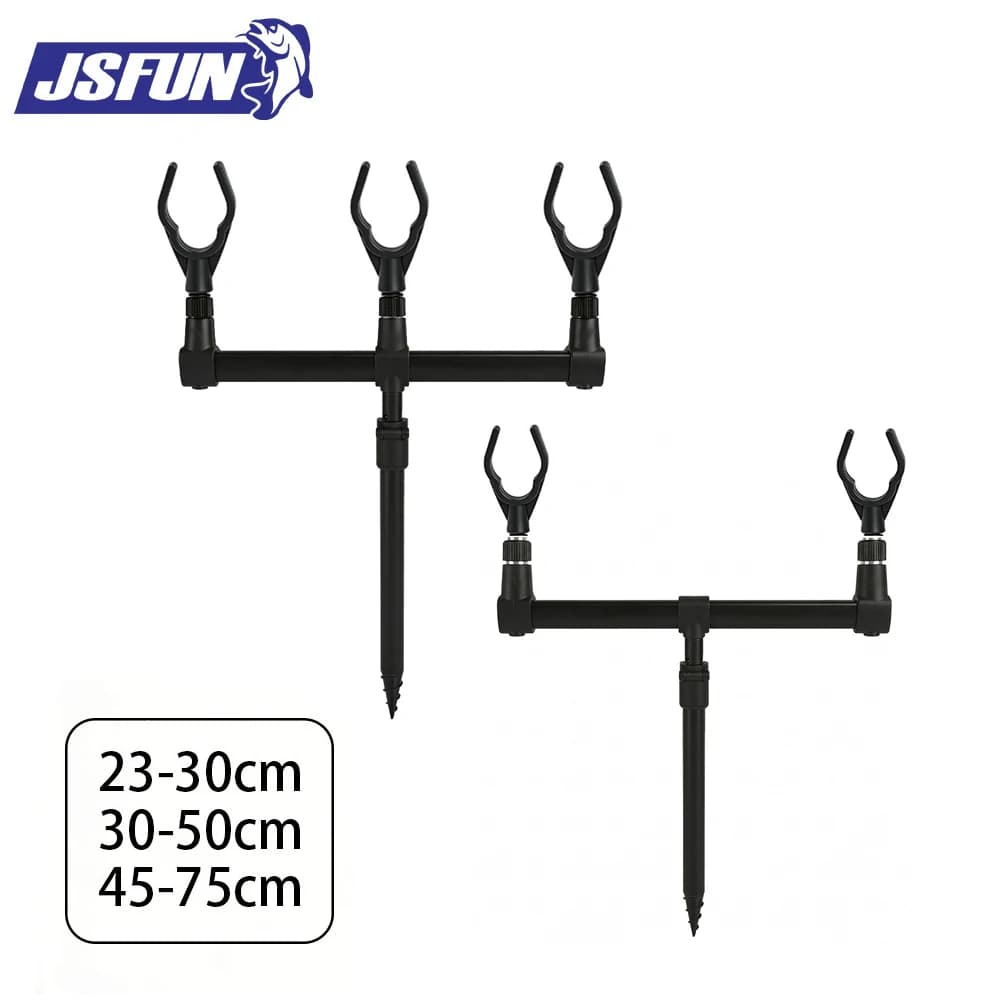 Supporto Multifunzione JSFUN per Canne da Pesca alla Carpa, Regolabile 23-75cm, Telescopico, Stabile, Accessorio da Pesca con Elevata Capacità di Carico