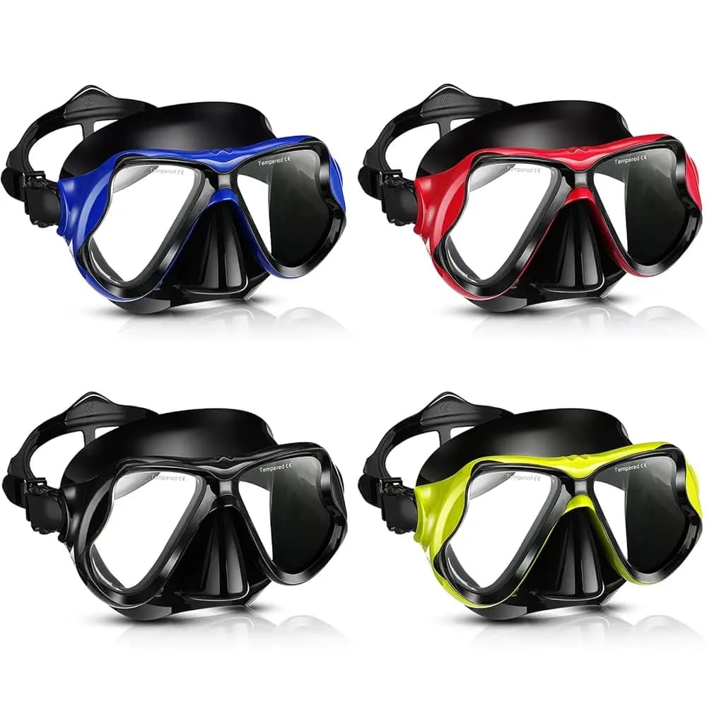 Set di 4 Maschere per Snorkeling e Immersioni per Adulti, Antiappannamento, Senza Perdite d'Aria, Occhialini Panoramici per Nuoto per Uomini e Donne