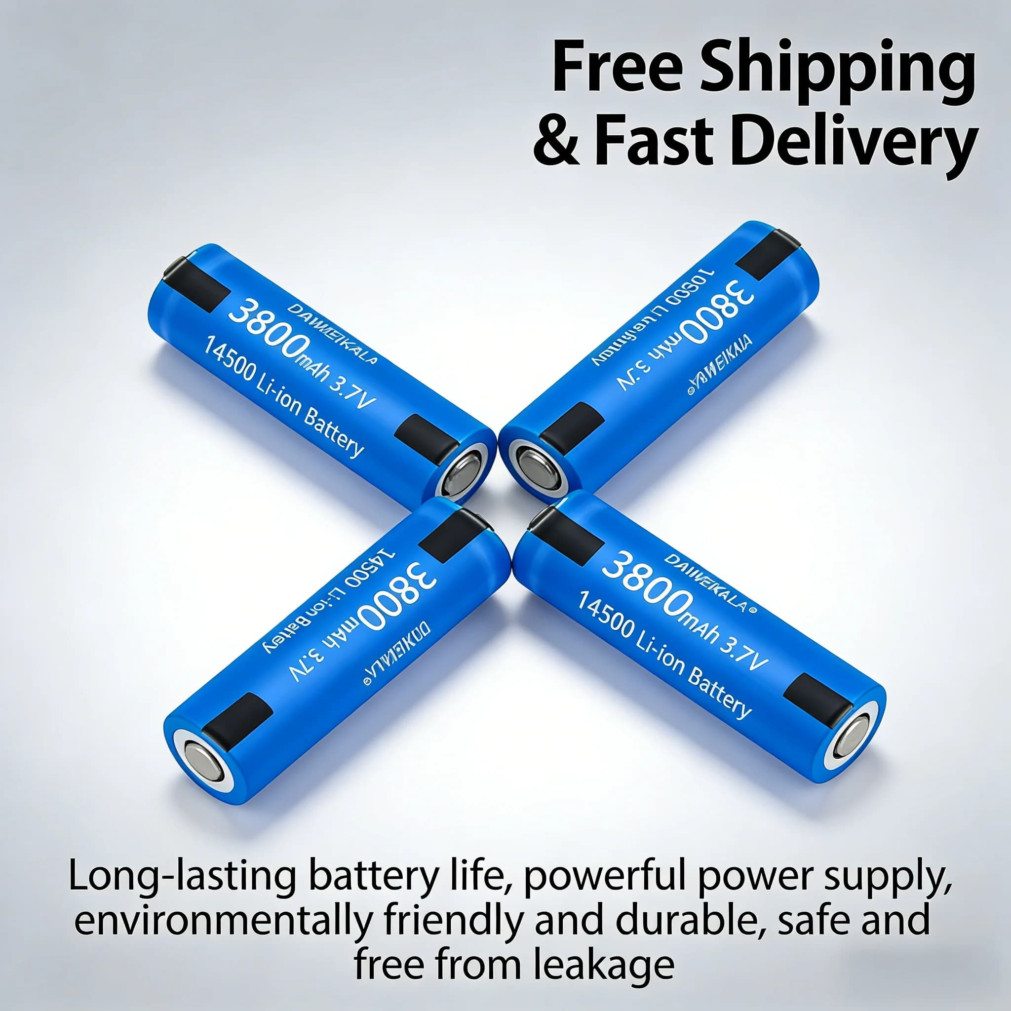 14500 3.7V Lithium Ion Rechargeable Battery AA with soldering terminals, 3800mAh, for electric toothbrush, razor, haircuts