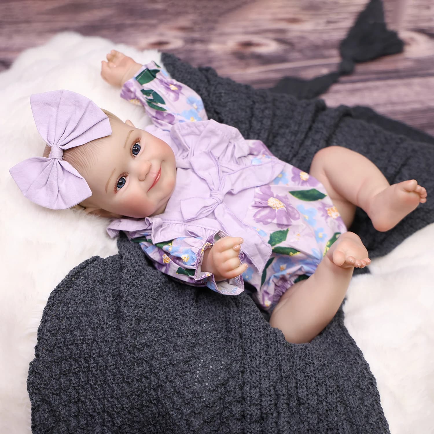KEIUMI 20 Inch Bebe Reborn Doll Soft Silicone Vinyl Body Realistic Skin Visible Veins Collectible Doll For Girls Gift