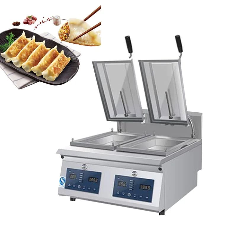 Macchina Gyoza fritta singola doppia pentola intelligente Friggitrice elettrica Gnocco Pentola Adesivo Pancake Fornello Panini fritti Pan