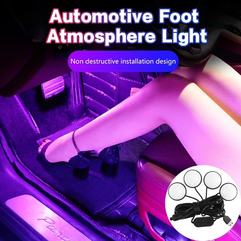Luce ambientale a LED per auto Luce notturna RGB con USB Illuminazione al neon per l'atmosfera Lampada per interni per auto Luce per atmosfera decorativa