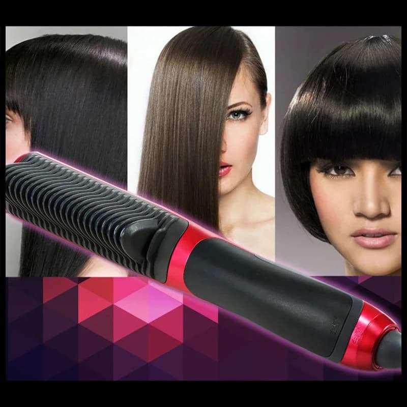 Spazzola Elettrica Multifunzione per Lisciare i Capelli con Display LCD, Temperatura Regolabile, Riscaldamento Rapido e Protezione Anti-Scottatura