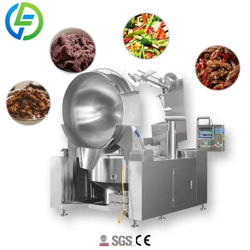 Customize Industry 50-1200 Liters Double Jacketed Kettle Gas Steam Electric Jam Sauce Jacketed Kettle Cooking Pot Machine