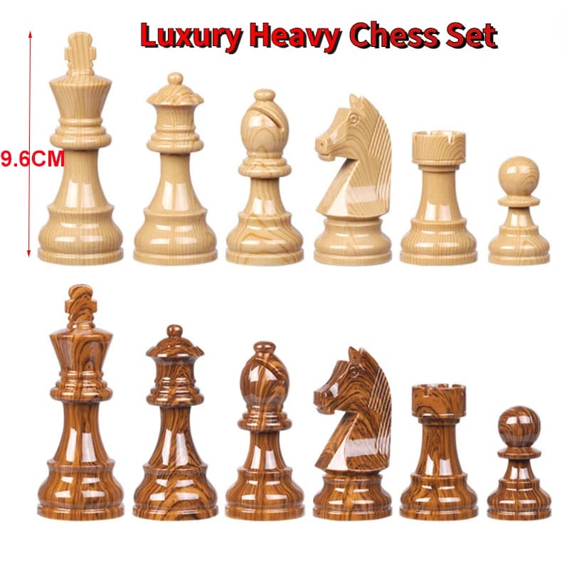 Set di scacchi pesanti standard di lusso Pezzi degli scacchi non magnetici pieghevoli per bambini Regali di gioco da tavolo per scacchi da viaggio in famiglia