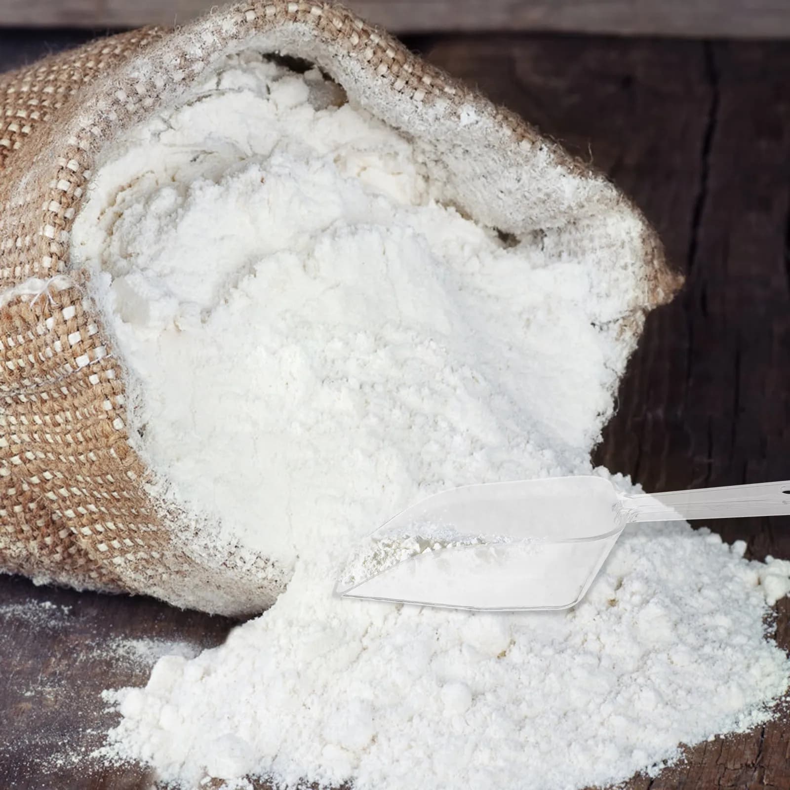 Set di 6 paletta in plastica trasparente per gelato, dolci, dessert, buffet di nozze, misurino per proteine in polvere