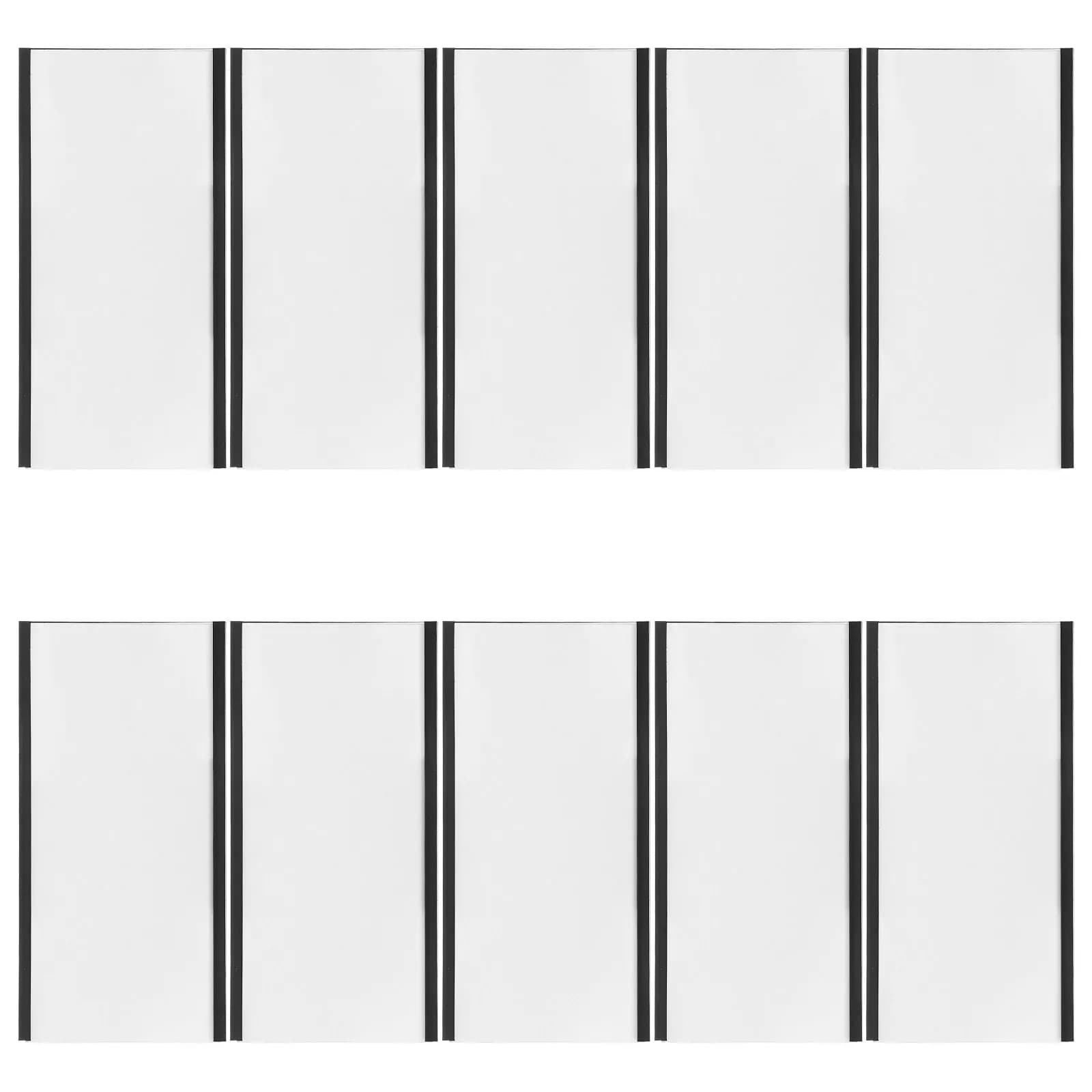 10Sets Magnetic Label Display Holder Smooth Writing Surface for Metal Surfaces Shelf Labels Price Cards Tool Drawer Sign