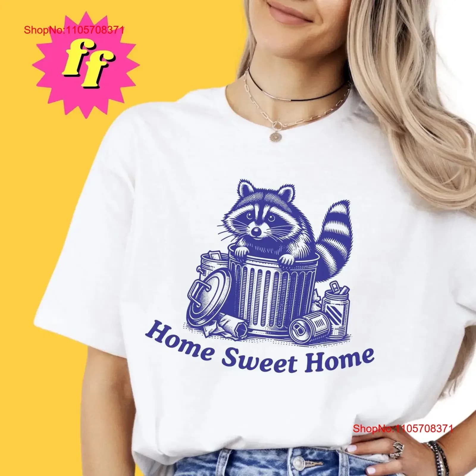 Funny Raccoon T Shirt Retro Home Sweet Joke Silly Trash Can Panda Internet Humor Meme Lover vintage Washed designer clothes