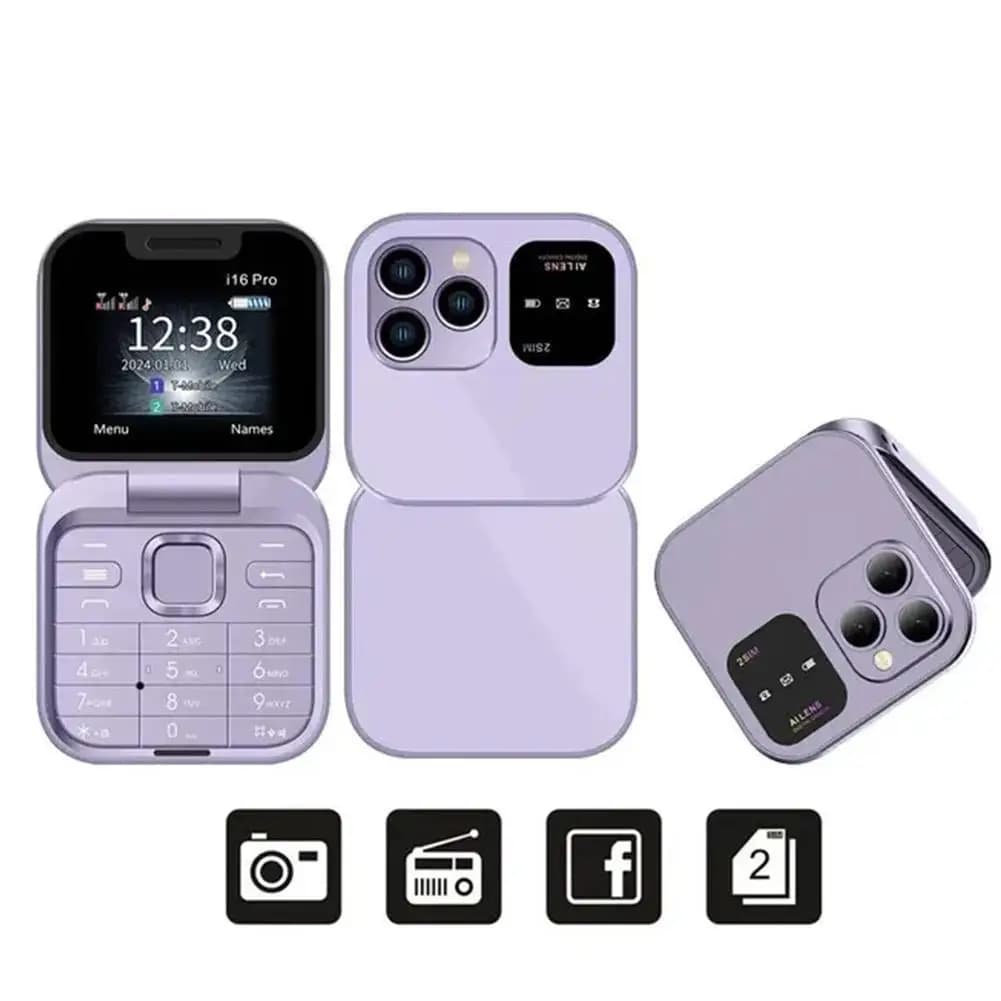 BUDI i17 Mini Dual SIM Card Fold cellulare lettore Video torcia Radio FM voce magica piccola scatola Flip cellulari