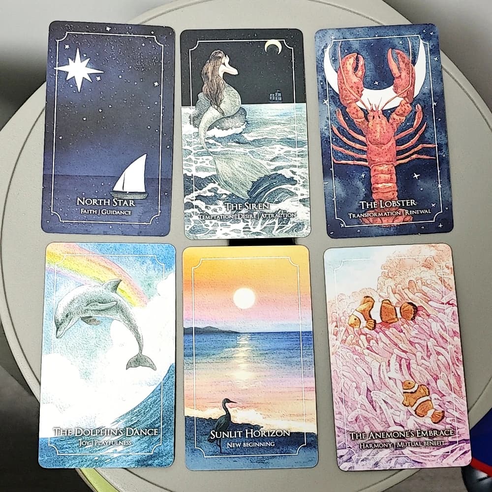 Riempito con sussurri morbidi piumati della saggezza The Dreaming Waves Oracle Deck 10,3 * 6 cm 60 pezzi di carte Oracle
