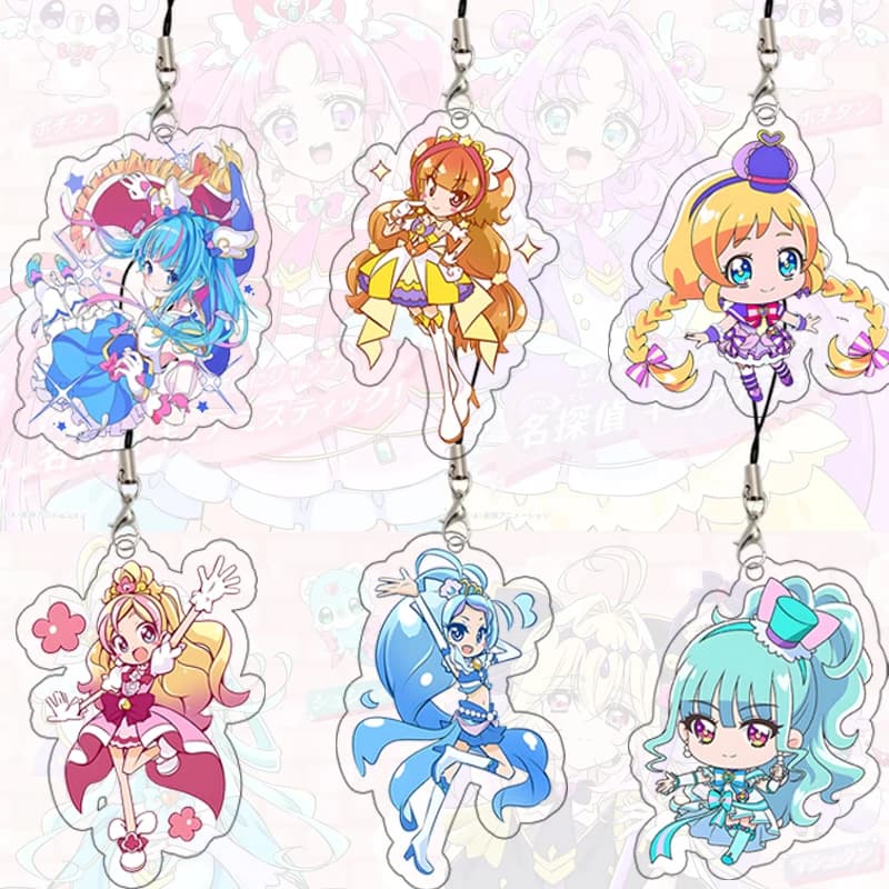 Portachiavi in Acrilico Princess PreCure, Set di Ciondoli per Zaino e Telefono con Sora, Lala e Kokone, Regalo di Compleanno