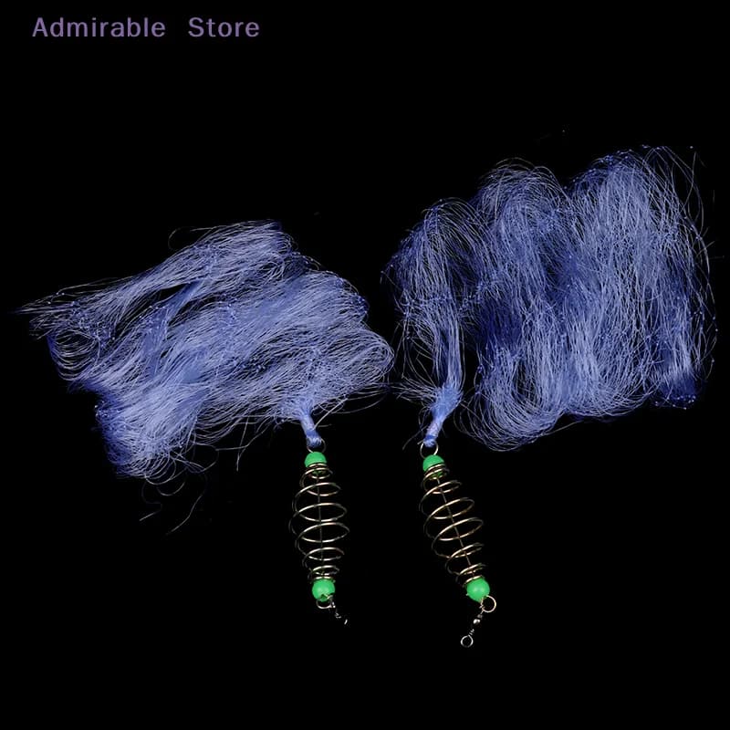 w4Pcs/Lots Durable Fish Bait Net Nylon Folding Fishing Spring Net With Luminous Beads Netting For Night Fishing Shoal Cast Nets