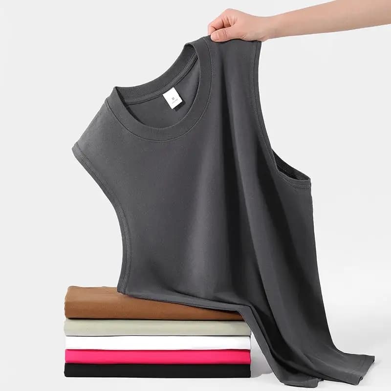 230GSM Washed Cotton Sleeveless T Shirt Men Vintage Tank Top Oversized Muscle Tee Streetwear Summer Vest Tops