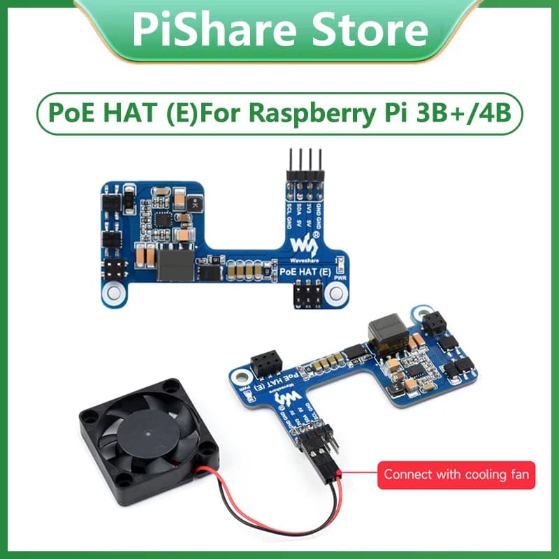 Raspberry Pi PoE HAT Scheda di espansione Power over Ethernet compatibile con 802.3af per 3B+/4B