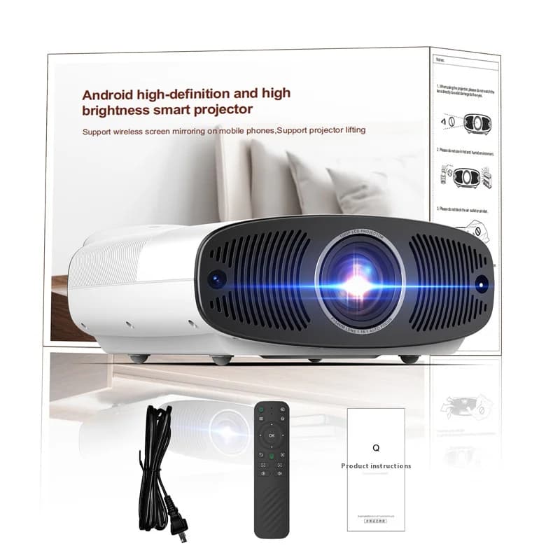 Q7 Native 1080P Portable Projector 4K Supported 800ANSI Bluetooth 5.0 Dual 10W Speakers WiFi Screen Mirroring for Home & Hotel