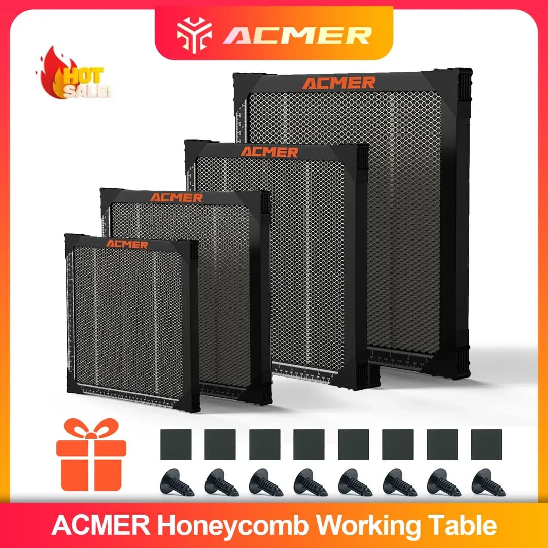 ACMER Work Table 260*215mm 500*500mm, Universal Bee Nide Base, Desktop Protection, Laser Engraving Heat Dissipation