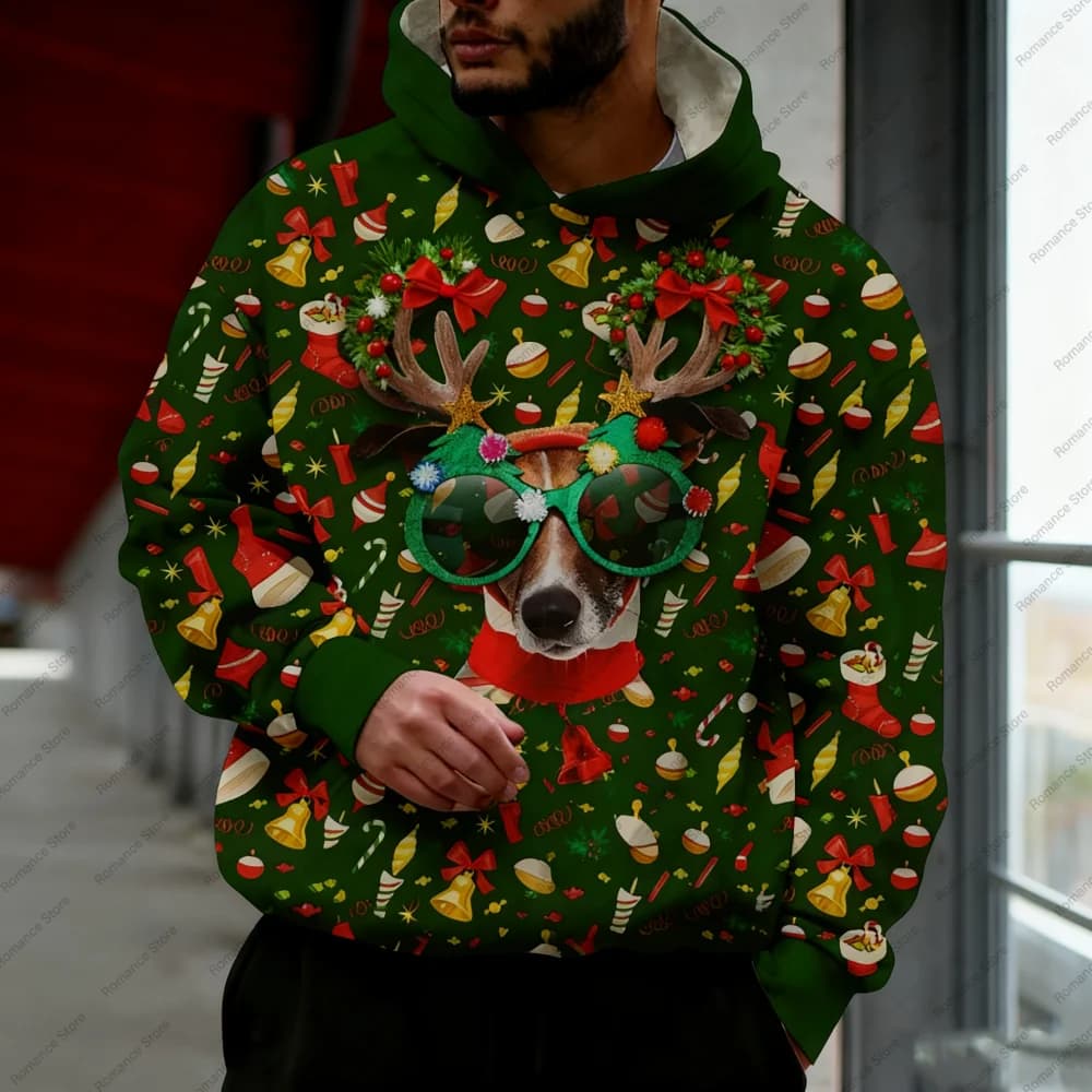 Felpa con cappuccio natalizia da uomo Atmosfera regalo di Natale Felpa con cappuccio stampata Felpa con cappuccio autunno e inverno Felpa con cappuccio da uomo Felpa con cappuccio da donna Felpa con cappuccio per bambini