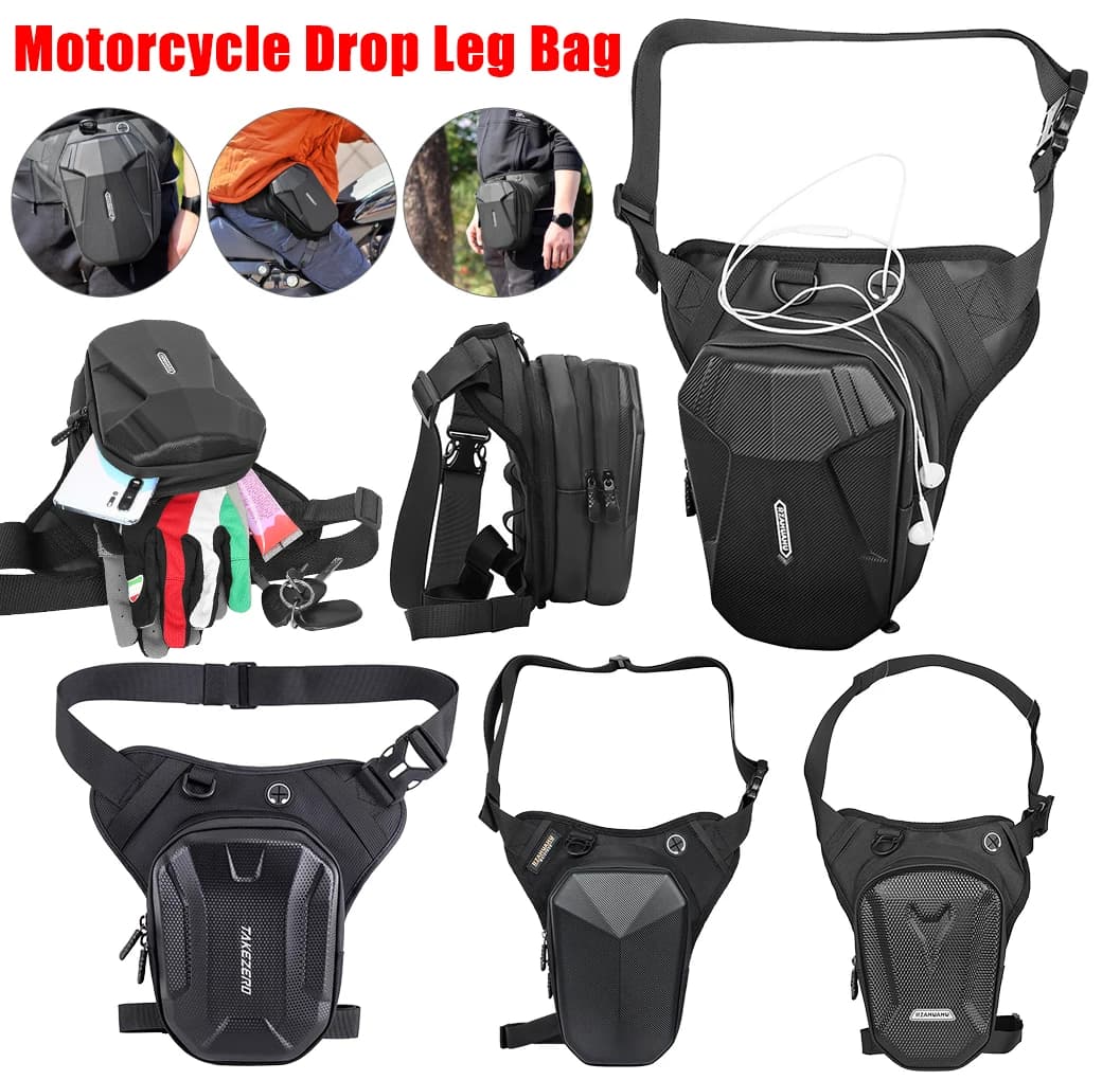 Borsa laterale per gamba del motociclo borsa per gamba a goccia con guscio rigido in EVA marsupio per moto impermeabile cintura per coscia marsupio per sport all'aria aperta