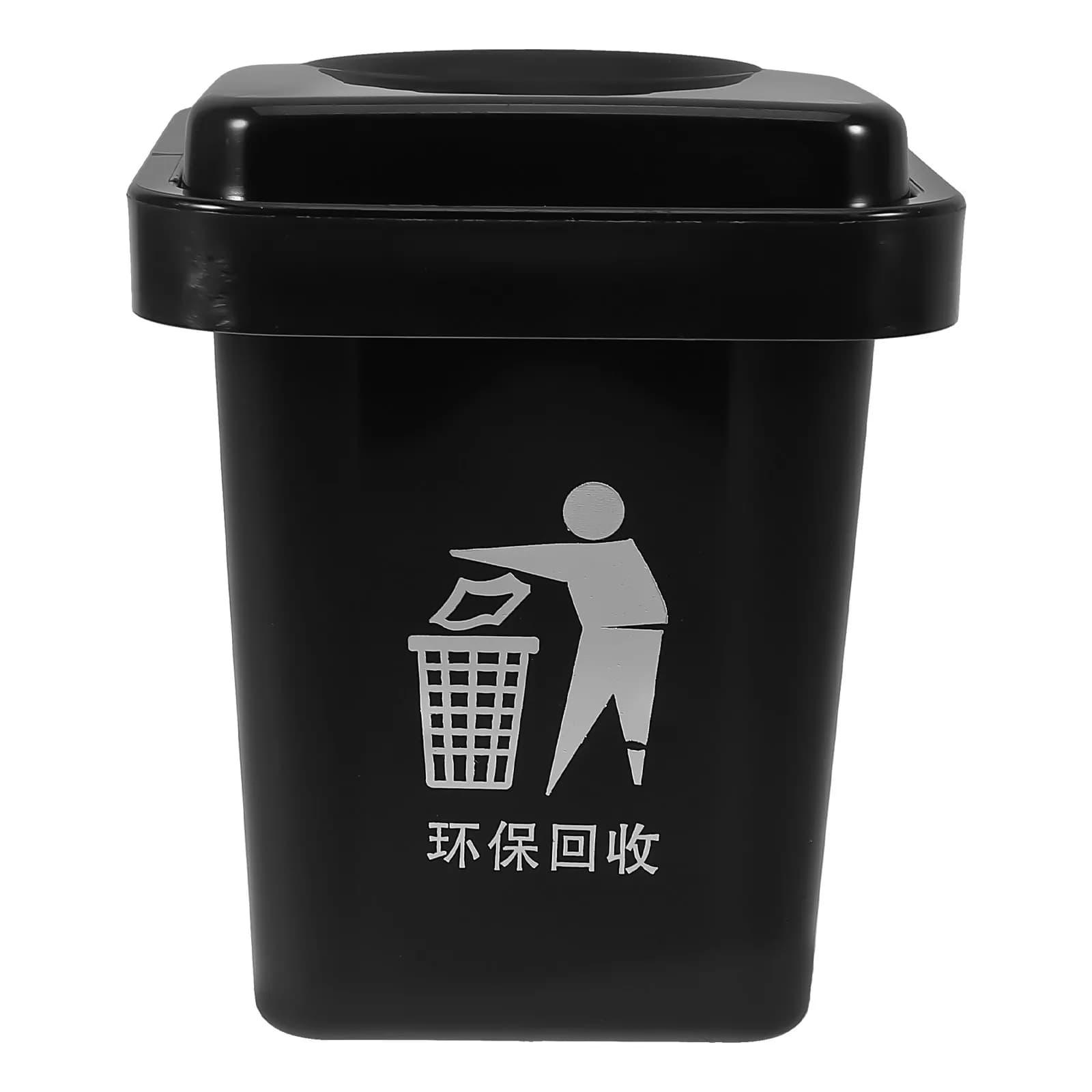 Piccolo Cestino per Rifiuti da Appendere con Coperchio, Salvaspazio, Montaggio a Parete, per Auto, Cucina, Ufficio, Scrivania, Contenitore per Rifiuti in Plastica
